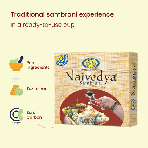 Three in One Agarbatti, Naivedya Cup Sambrani, Pure Puja Oil - Parijatha Fragrance - Combo Pack