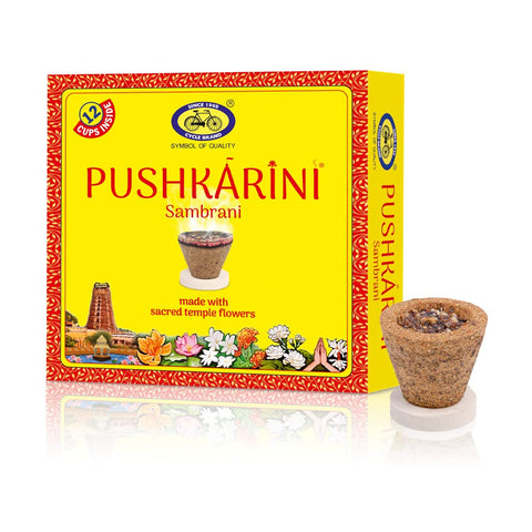 Pushkarini Cup Sambrani - Pack of 4 (12 Cups + 1 burner plate/pack)