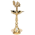 7.6 Inch Pure Brass Peacock Kerala Diya - thumbnail 5