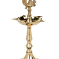 7.6 Inch Pure Brass Peacock Kerala Diya - thumbnail 6