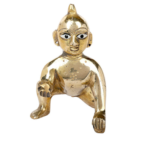 Brass Laddu Gopal Idol (Sizes Available 0 to 5)