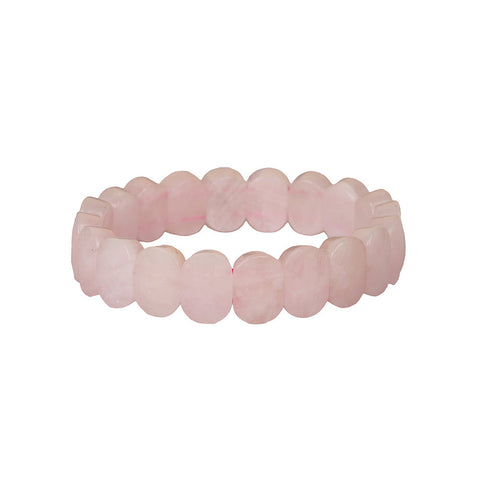 Rose Quartz Flat-Beaded Bracelet Stylish Spiritual Wear