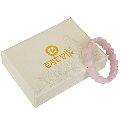 Rose Quartz Flat-Beaded Bracelet Stylish Spiritual Wear