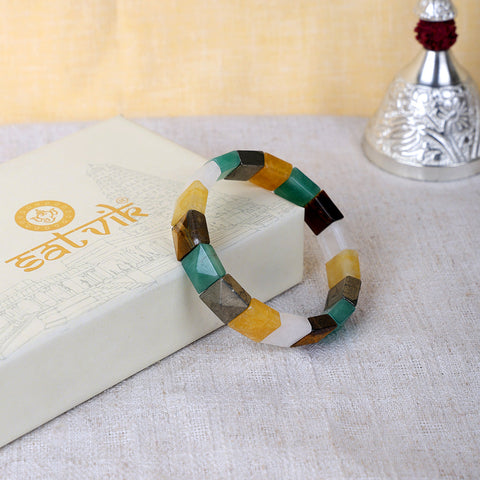 Money Magnet Flat Rectangular Bead Bracelet Spiritual Wear