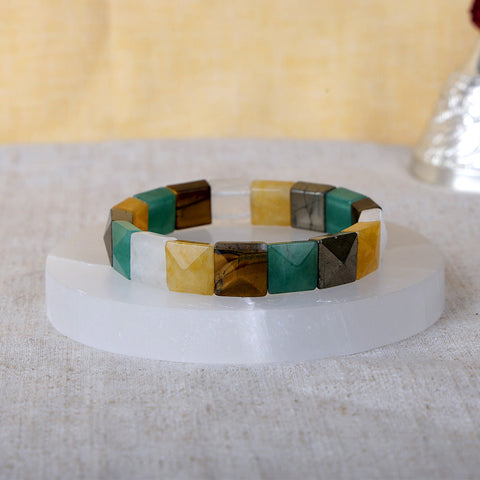 Money Magnet Flat Rectangular Bead Bracelet Spiritual Wear