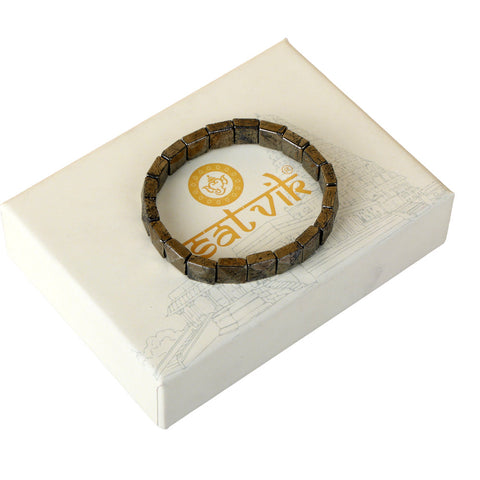 Pyrite Pyramid Square Faced Bracelet Stylish Spiritual Wear