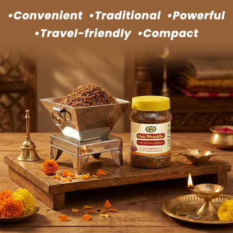 Hawan Kund with Pure Havan Samagri for Home Puja