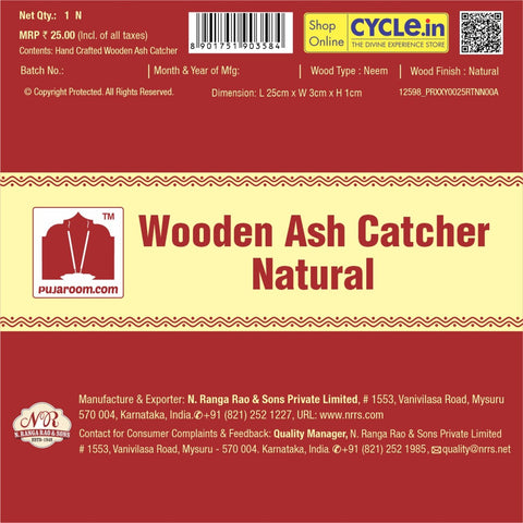 Handcrafted Neem Wood Ash Catcher | Available colors - Black, Orange, Natural