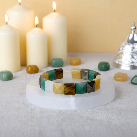 Money Magnet Flat Rectangular Bead Bracelet Spiritual Wear