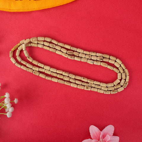 100% Pure Tulsi Kanthi Mala with Radha Name Engraved 5-6mm