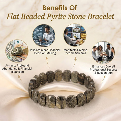 Flat Beaded Pyrite Stone Bracelet Stylish Spiritual Wear