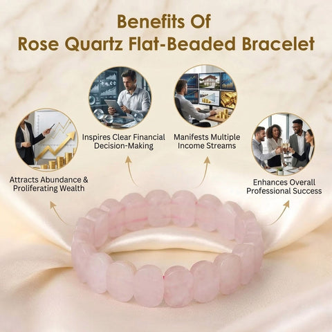 Rose Quartz Flat-Beaded Bracelet Stylish Spiritual Wear