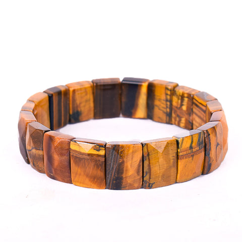 Flat Beaded Tiger Eye Bracelet Stylish Spiritual Wear