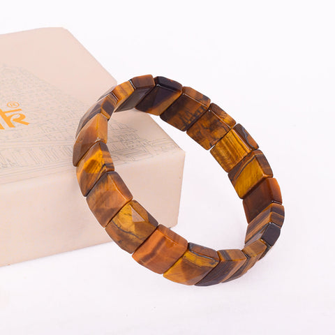 Flat Beaded Tiger Eye Bracelet Stylish Spiritual Wear
