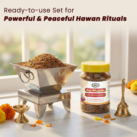 Hawan Kund with Pure Havan Samagri for Home Puja