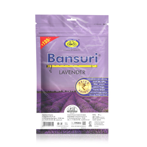 Bansuri Agarbatti Combo Pack of 3 - Rose, Lavender, Mogra (250 gm per pack)