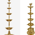 Brass 5 Step Peacock Inauguration Diya Puja Store Online Pooja Items Online Puja Samagri Pooja Store near me www.satvikstore.in