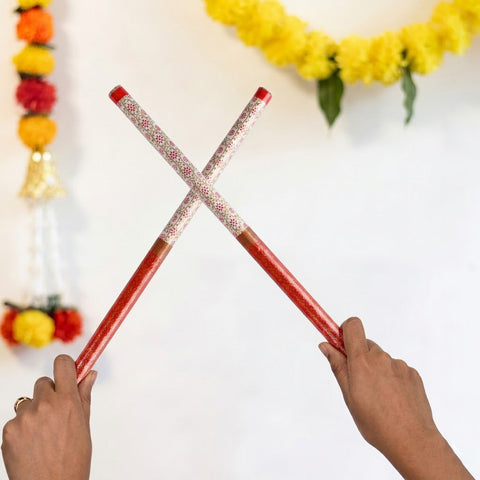 Handcrafted Designer Wooden Dandiya Sticks