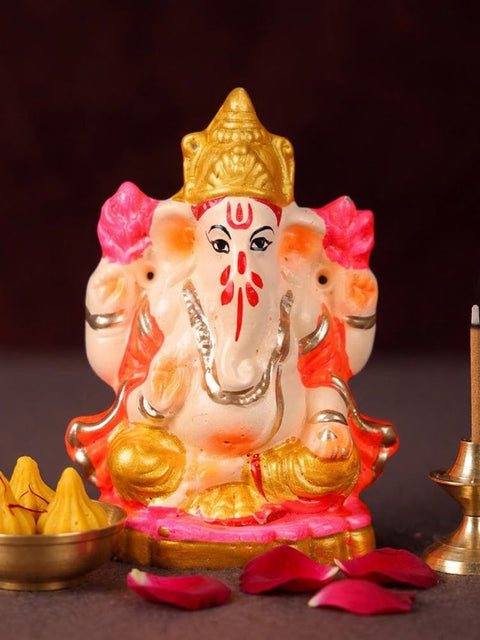 4 Inch Colourful Eco Friendly Ganesha Idol