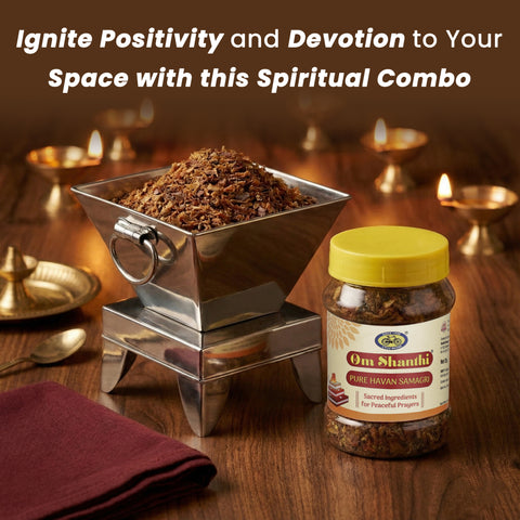 Hawan Kund with Pure Havan Samagri for Home Puja