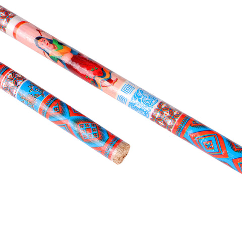 Traditional Folk Art Print Wooden Dandiya Sticks