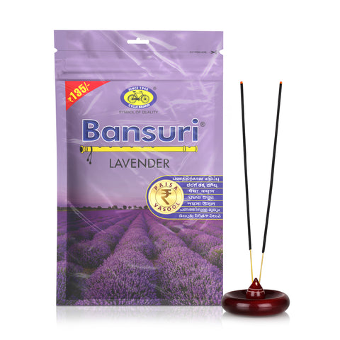 Bansuri Agarbatti Combo Pack of 3 - Rose, Lavender, Mogra (250 gm per pack)