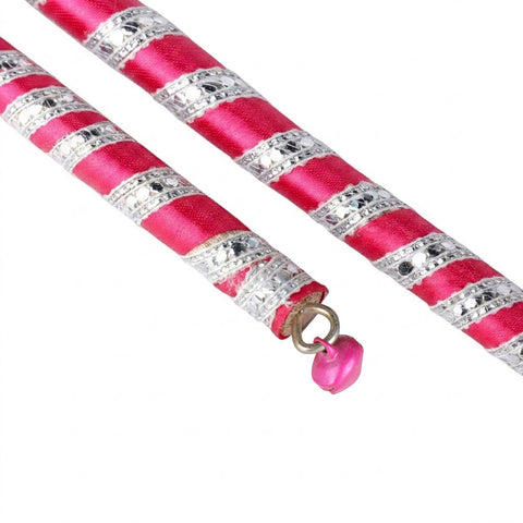 Handcrafted Silk Ribbon Wrapped Wooden Dandiya Sticks