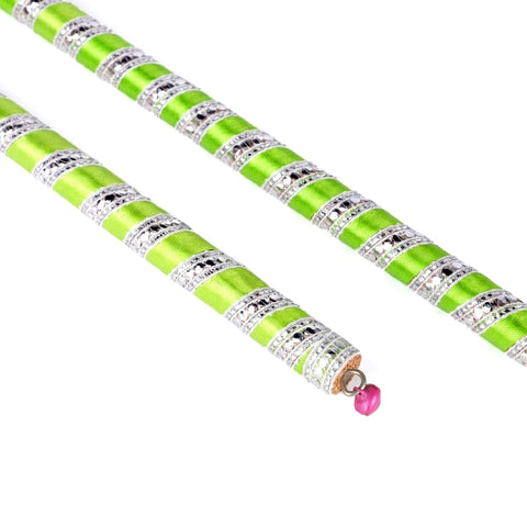 Handcrafted Silk Ribbon Wrapped Wooden Dandiya Sticks