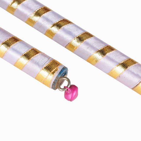 Vibrant Satin & Gold Wrapped Wooden Dandiya for Kids