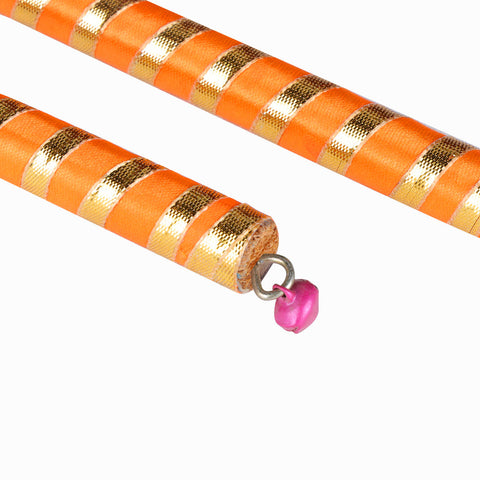 Vibrant Satin & Gold Wrapped Wooden Dandiya for Kids