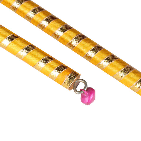Vibrant Satin & Gold Wrapped Wooden Dandiya for Kids