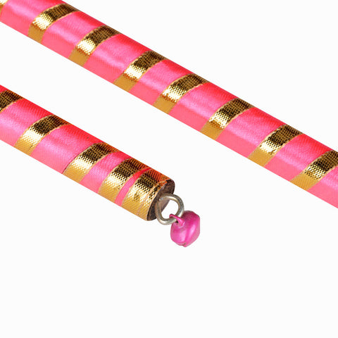 Vibrant Satin & Gold Wrapped Wooden Dandiya for Kids