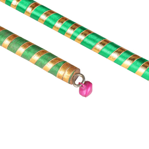 Vibrant Satin & Gold Wrapped Wooden Dandiya for Kids