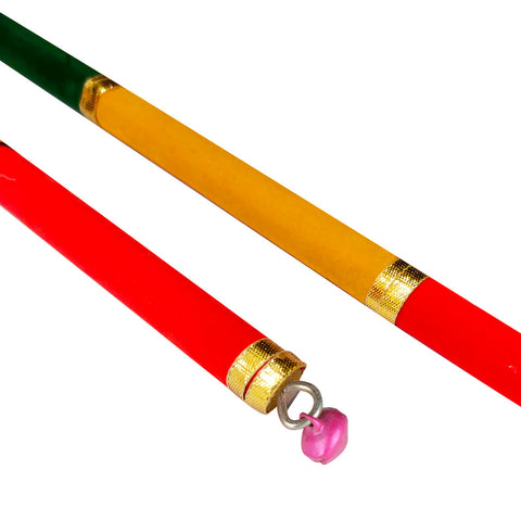 Premium Velvet Wrapped Triple Colour Wooden Dandiya Sticks