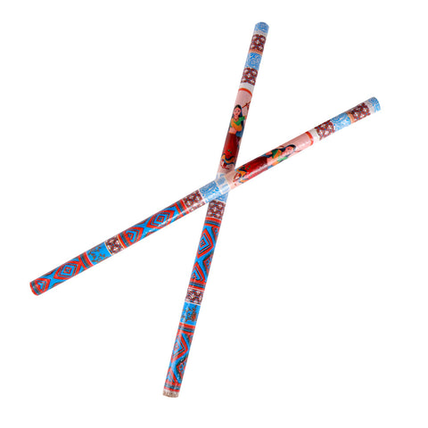 Traditional Folk Art Print Wooden Dandiya Sticks