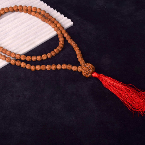 5 Mukhi Rudraksh Mala with Sumeru Bead