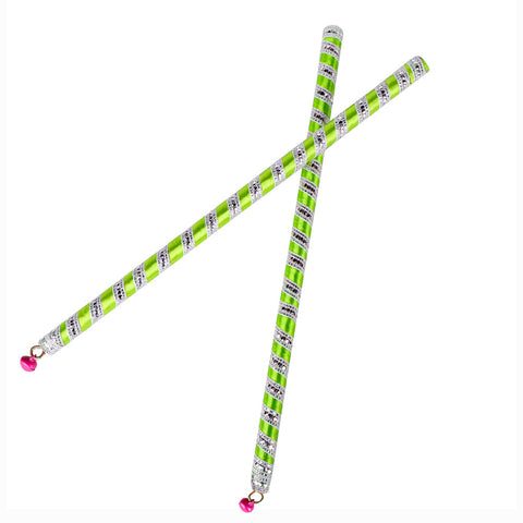 Handcrafted Silk Ribbon Wrapped Wooden Dandiya Sticks