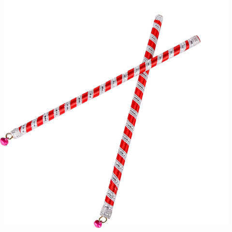 Handcrafted Silk Ribbon Wrapped Wooden Dandiya Sticks