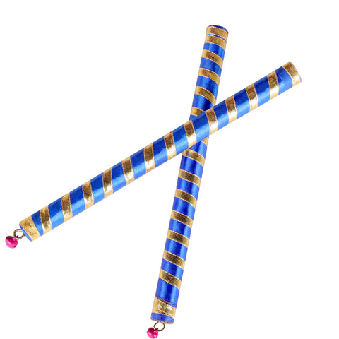 Vibrant Satin & Gold Wrapped Wooden Dandiya for Kids