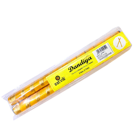 Vibrant Satin & Gold Wrapped Wooden Dandiya for Kids
