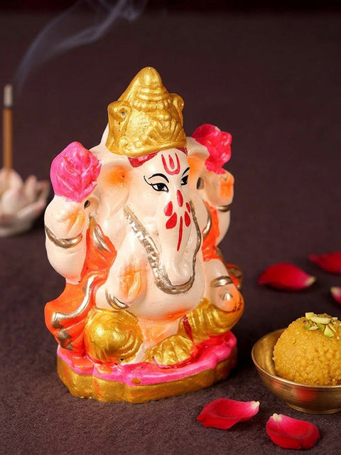 4 Inch Colourful Eco Friendly Ganesha Idol