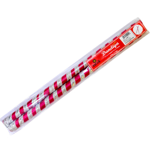 Handcrafted Silk Ribbon Wrapped Wooden Dandiya Sticks