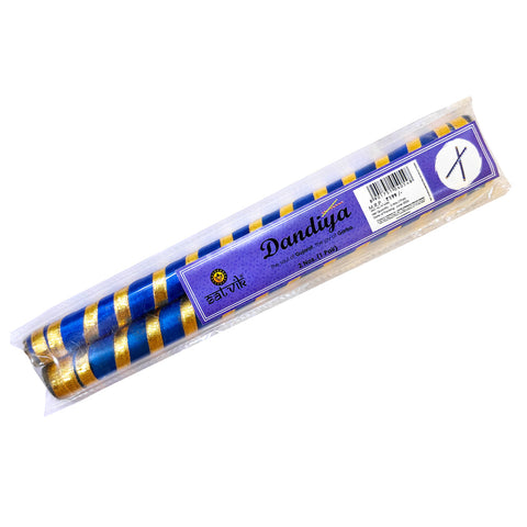 Vibrant Satin & Gold Wrapped Wooden Dandiya for Kids
