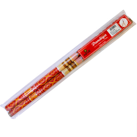 Traditional Folk Art Print Wooden Dandiya Sticks