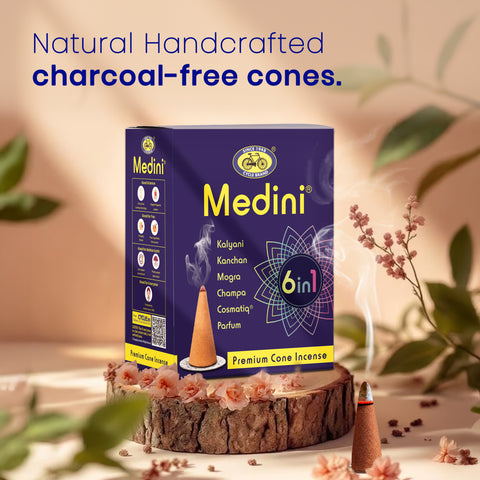 Medini 6 in 1 Premium Incense Cones – Natural, Charcoal-Free for Daily Rituals
