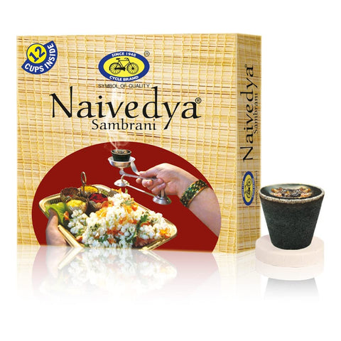 Naivedya Cup Sambrani Pack of 4 + Cycle Sandalum Agarbatti