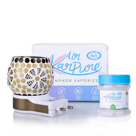 Camphor Vaporizer (Premium) with Bhimseni Camphor Tablets 100 gm