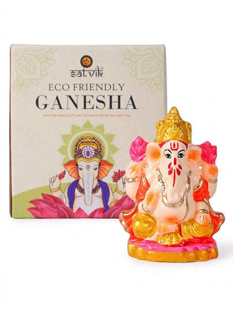 4 Inch Colourful Eco Friendly Ganesha Idol