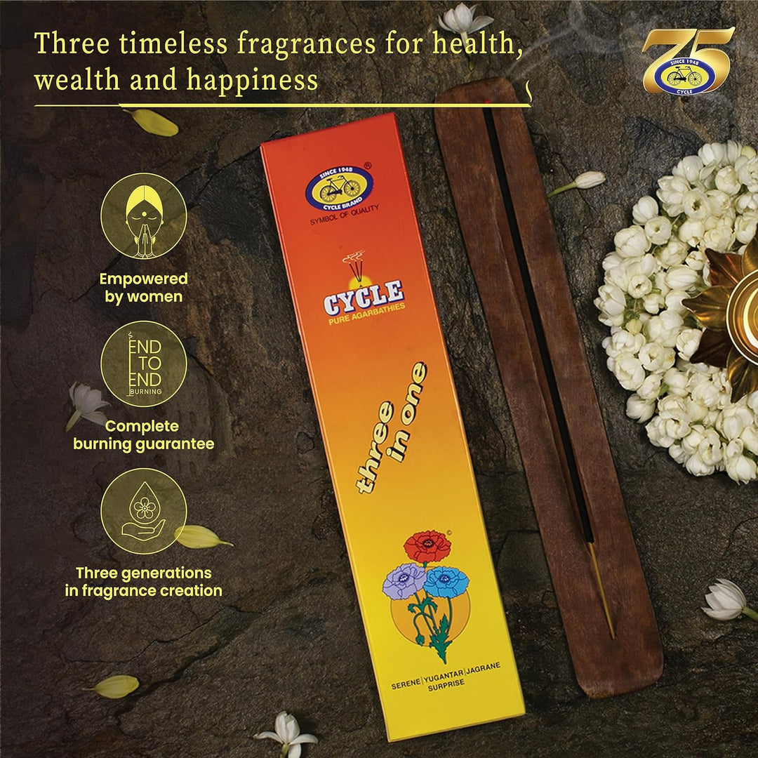 Three in One Agarbatti Combo - Pack of 4 – Cycle.in