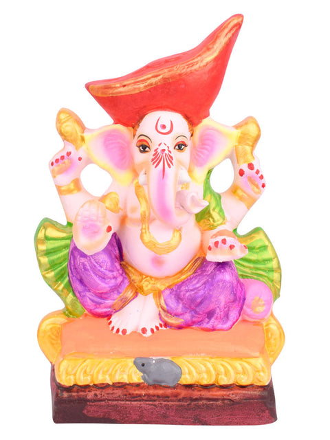 10.5 Inch Padmasana Ganpati With Mavala Pagdi